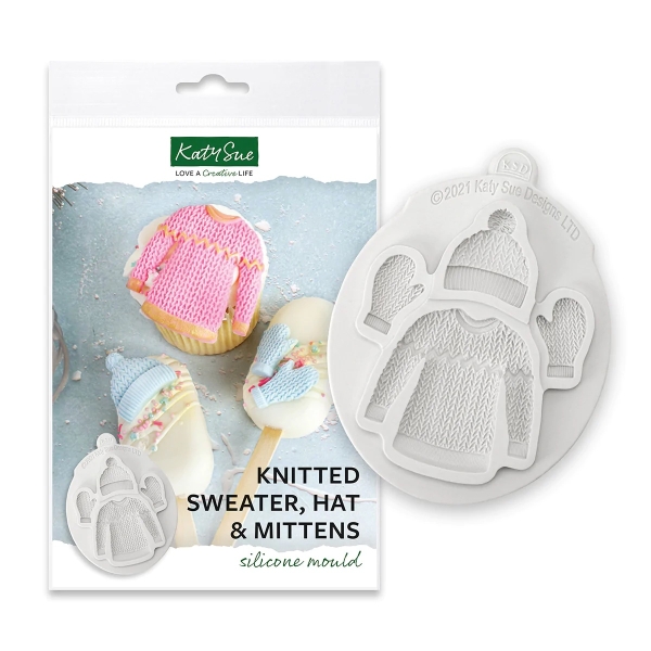 Silicone Mould - Knitted Sweater, Hat & Mittens